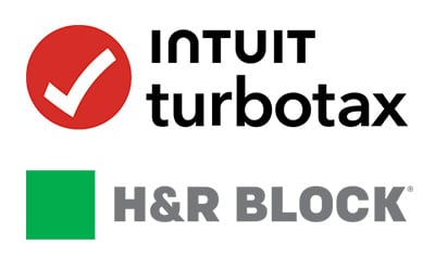 Logotipo de TurboTax y HR Block