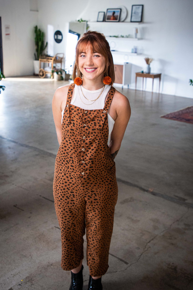 Woman standing in studio